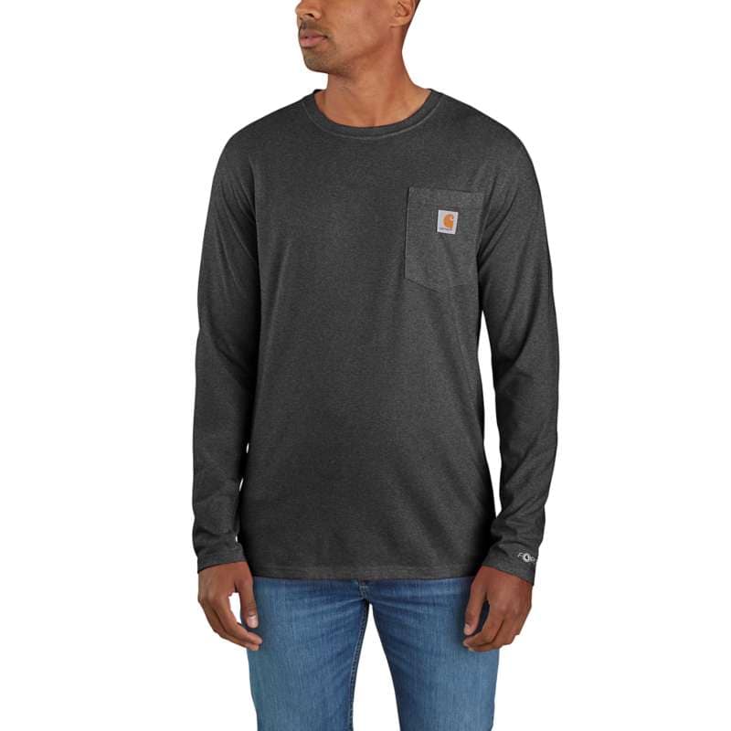 Carhartt Men's Force Relaxed Fit Midweight Long-Sleeve Pocket T-Shirt BIG & TAll - CARBON CRH