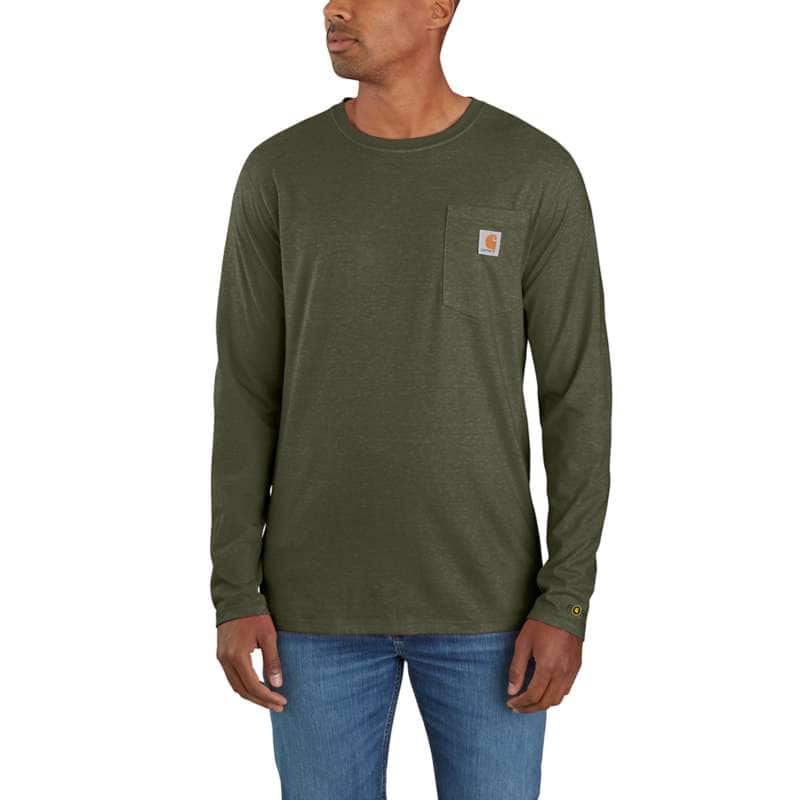 Carhartt Men's Force Relaxed Fit Midweight Long-Sleeve Pocket T-Shirt BIG & TAll - BASIL G73