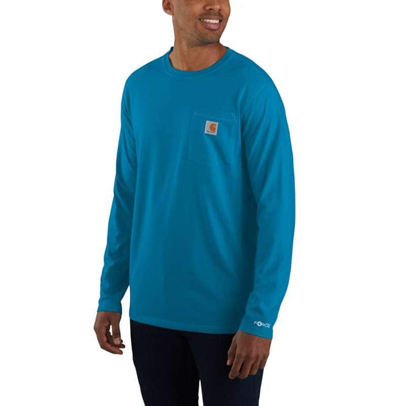 Carhartt Men's Force Relaxed Fit Midweight Long-Sleeve Pocket T-Shirt BIG & TAll - MARINE H71
