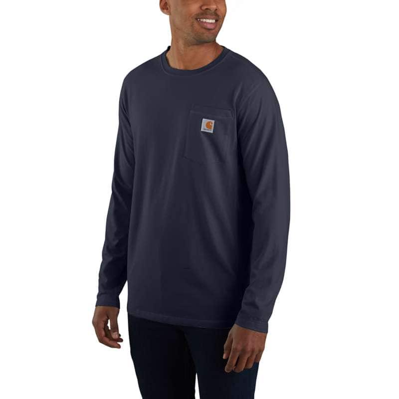Carhartt Men's Force Relaxed Fit Midweight Long-Sleeve Pocket T-Shirt BIG & TAll - NAVY I26