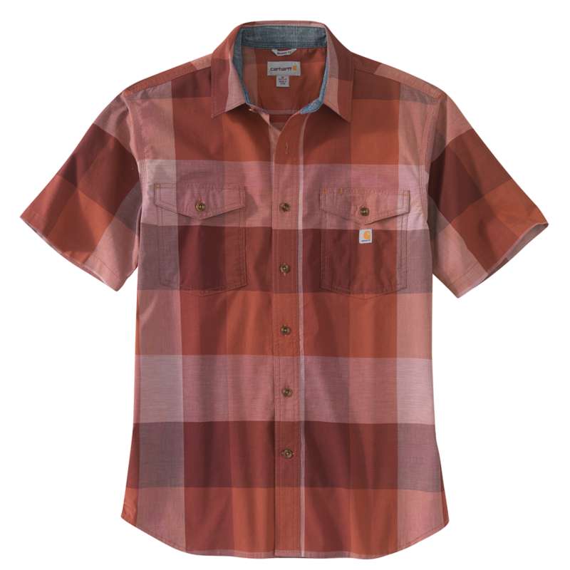 Carhartt Men's Rugged Flex Relaxed Fit Lightweight Short-Sleeve Plaid Shirt - AUBURN R37