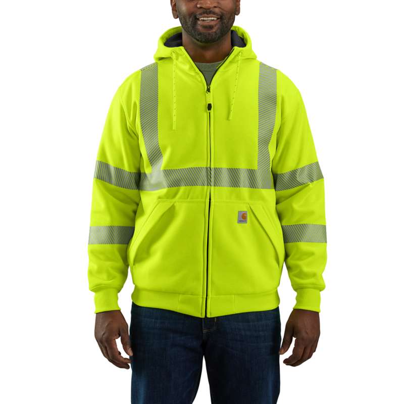 Carhartt Men's High-Visibility Thermal-Lined Full-Zip Class 3 Sweatshit - BRITE LIME BLM
