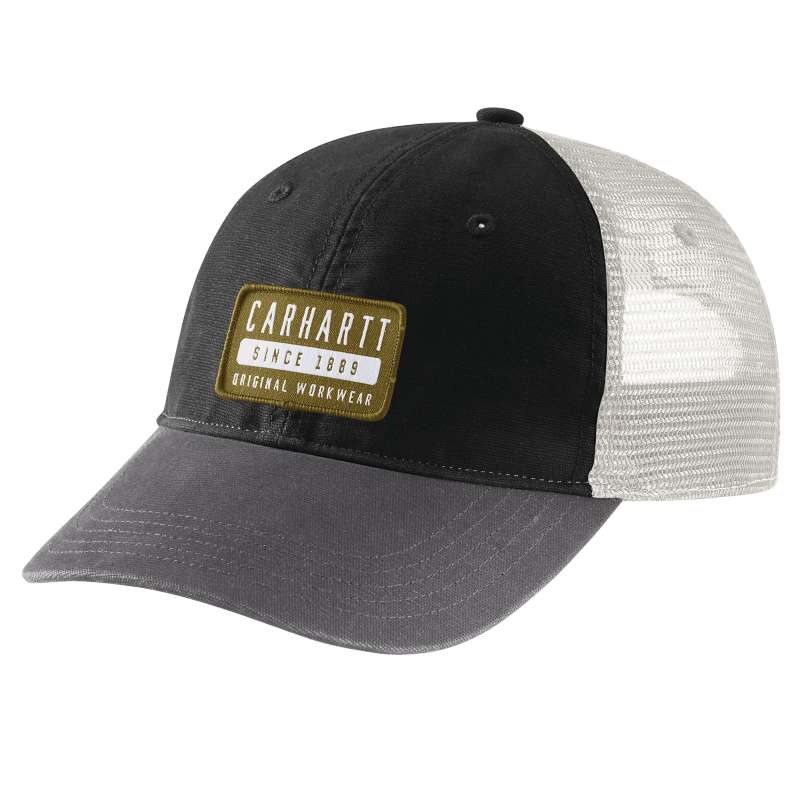 Carhartt Women's Canvas Mesh-Back Workwear Patch Cap - BLACK N04
