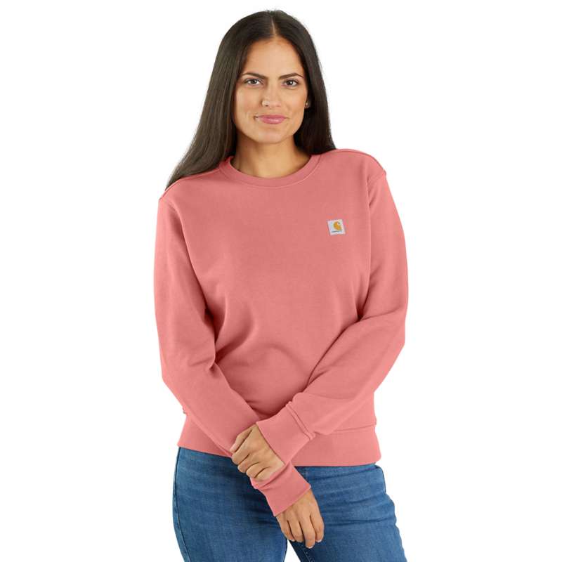 Carhartt Women's Relaxed Fit Midweight French Terry Crewneck Sweatshirt - AGED CORAL P43
