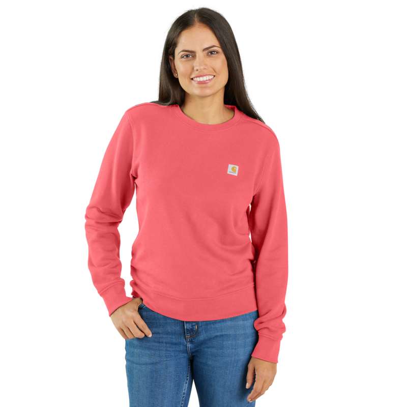 Carhartt Women's Relaxed Fit Midweight French Terry Crewneck Sweatshirt - PINK SALMON P58