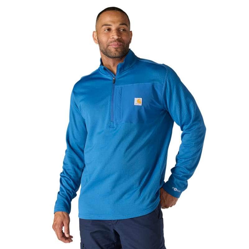 FORCE MOCK NECK HALF ZIP LS - DK HRZN BLU HO4