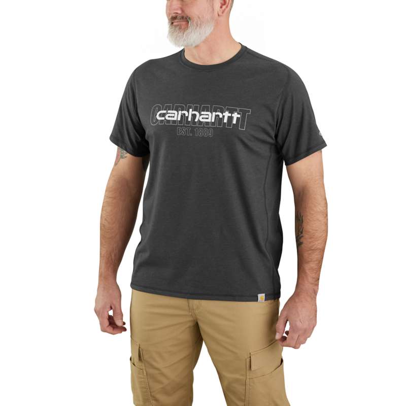 Carhartt Men's Force Relaxed Fit Midweight Short-Sleeve Logo Graphic T-Shirt - CARBON CRH