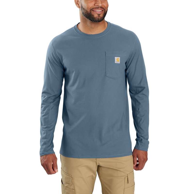 Carhartt Men's Force Relaxed Fit Long-Sleeve Pocket T-Shirt - CLOUD HG7