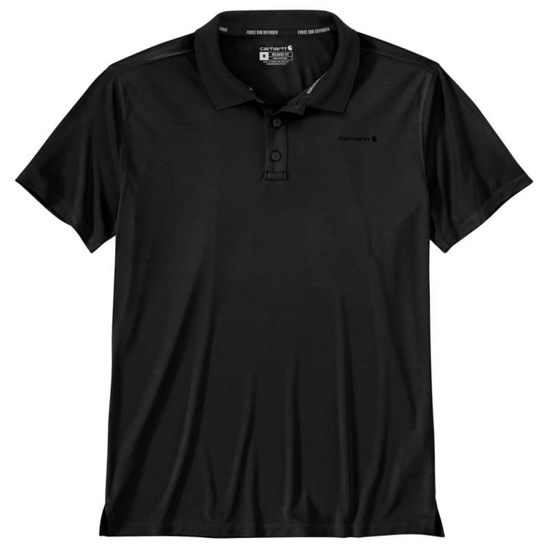 Carhartt Men's Force Sun Defender Relaxed Fit Lightweight Short-Sleeve Polo - BLACK N04