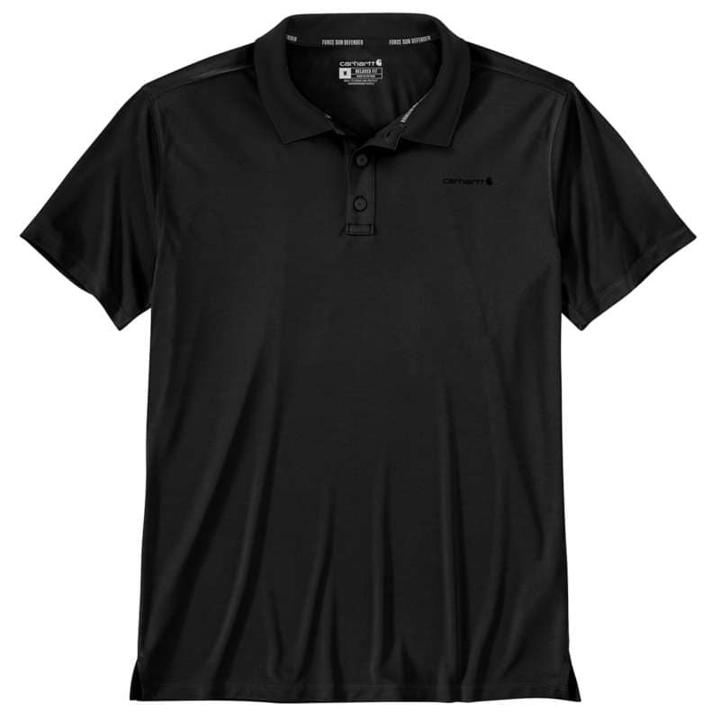 Carhartt Men's Force Sun Defender Relaxed Fit Lightweight Short-Sleeve Polo - BLACK N04