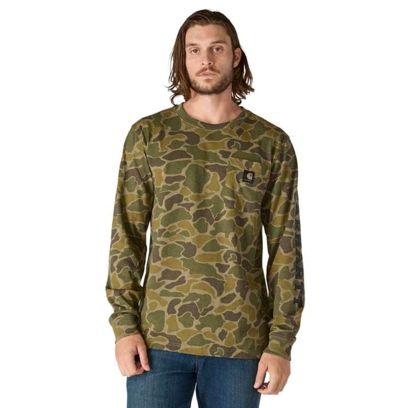 HW LS CAMO LOGO GRAPHIC SHIRT - BURNT OLIVE E97
