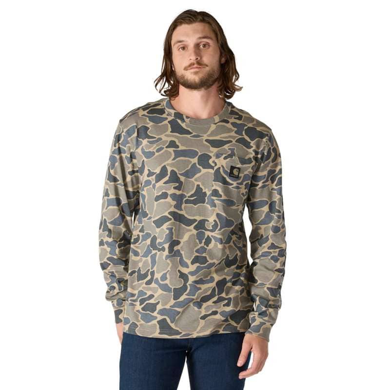 HW LS CAMO LOGO GRAPHIC SHIRT - KHAKI CAMO GM5