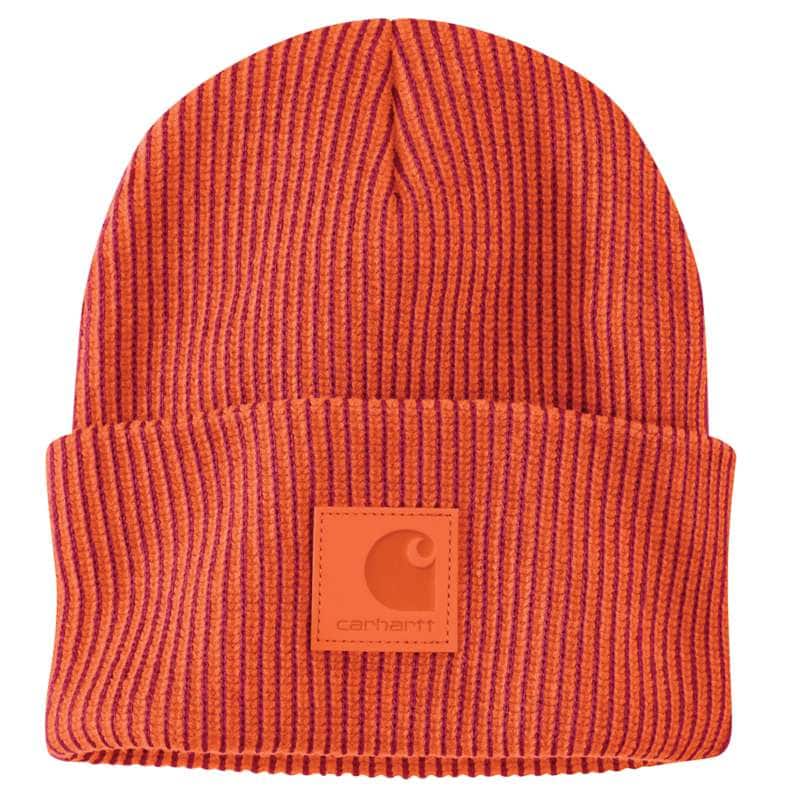 KNIT CUFFED PLAITED BEANIE - INDSTRY RED RE3