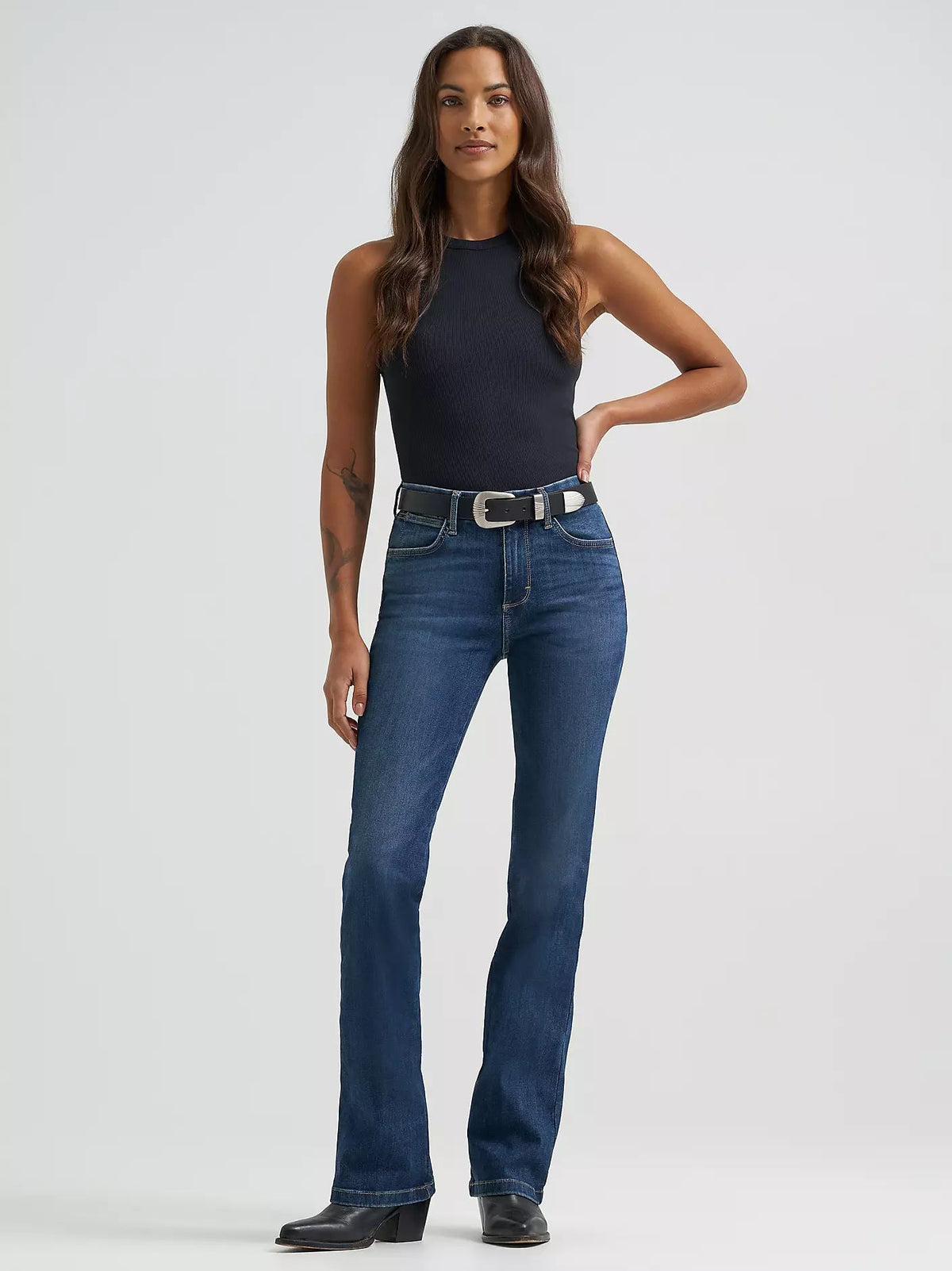 Wrangler Women's Bespoke Dark Wash High Rise Bootcut Jeans