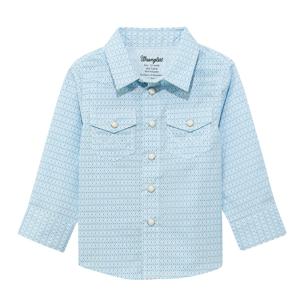 Wrangler Infant and Toddler Long Sleeve Western Snap Shirt