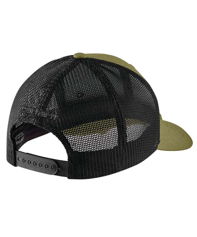 Carhartt Men's Rugged Flex Twill Mesh-Black Logo Patch Cap