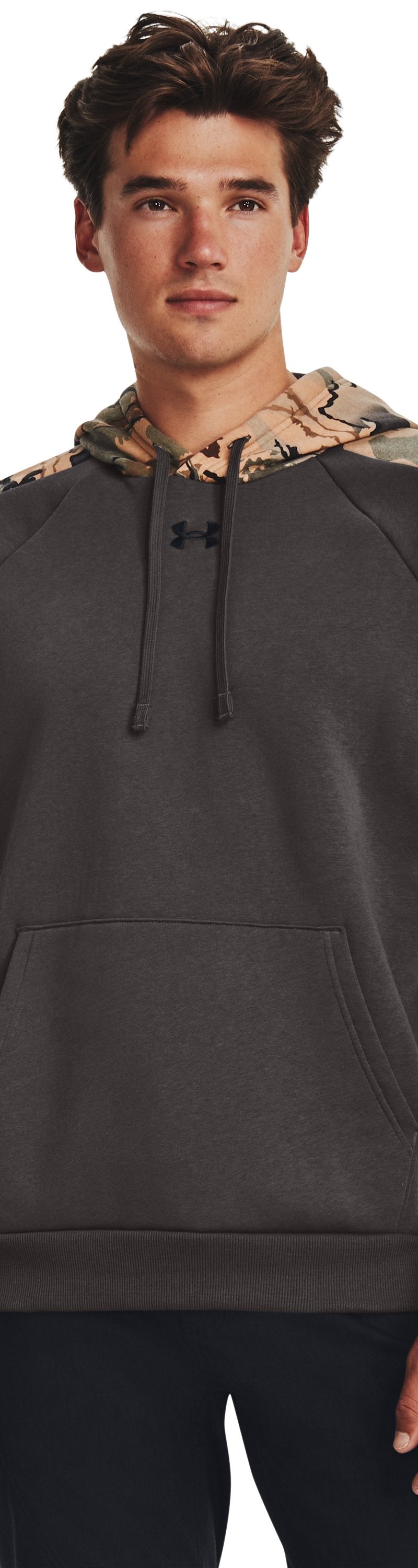 Under Armour Men's UA Rival Fleece Camo Blocked Hoodie - CHARCOAL 019