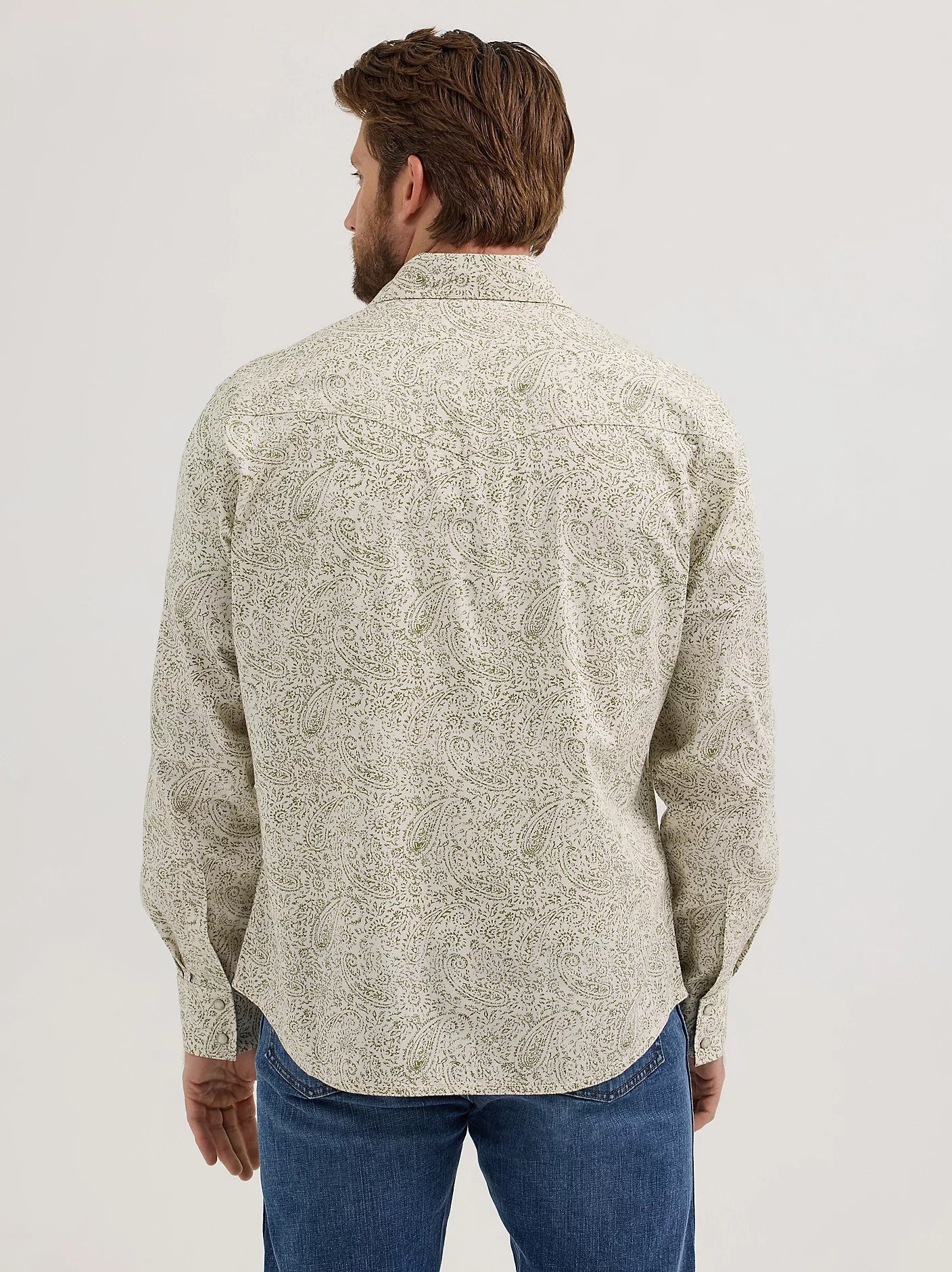Wrangler Men's Retro Premium Long Sleeve Western Snap Printed Shirt