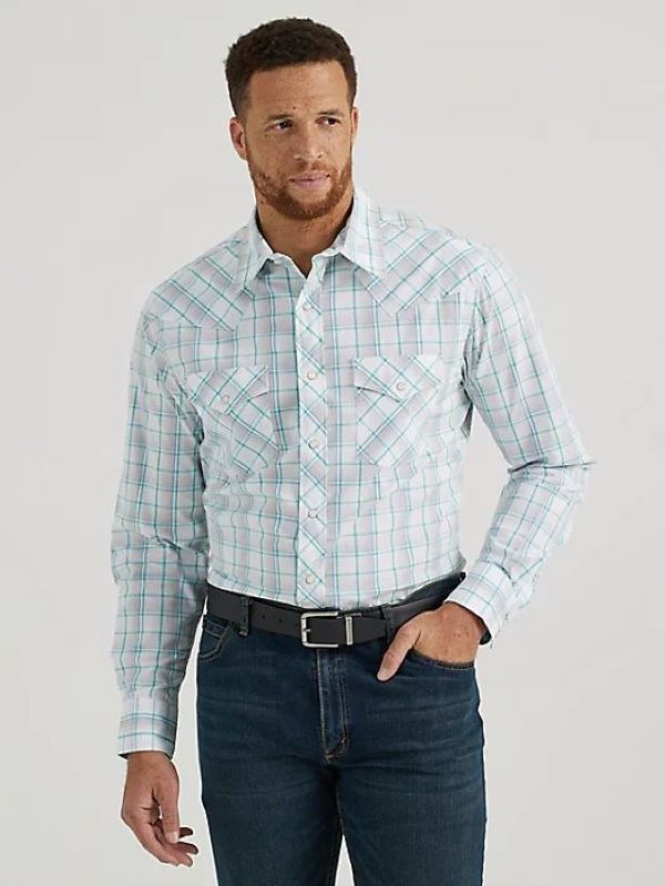 Wrangler Men's 20x Competition Advanced Comfort Long Sleeve Western Snap Shirt