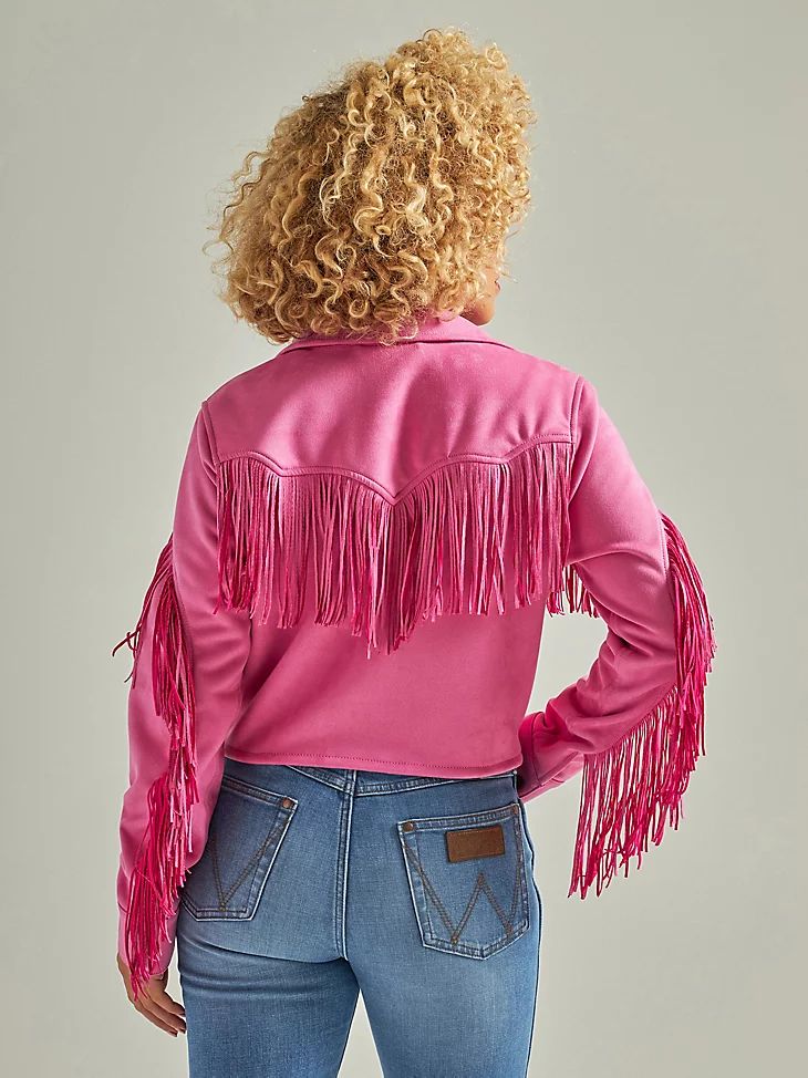 Wrangler Women's Retro Crop Fringe Jacket
