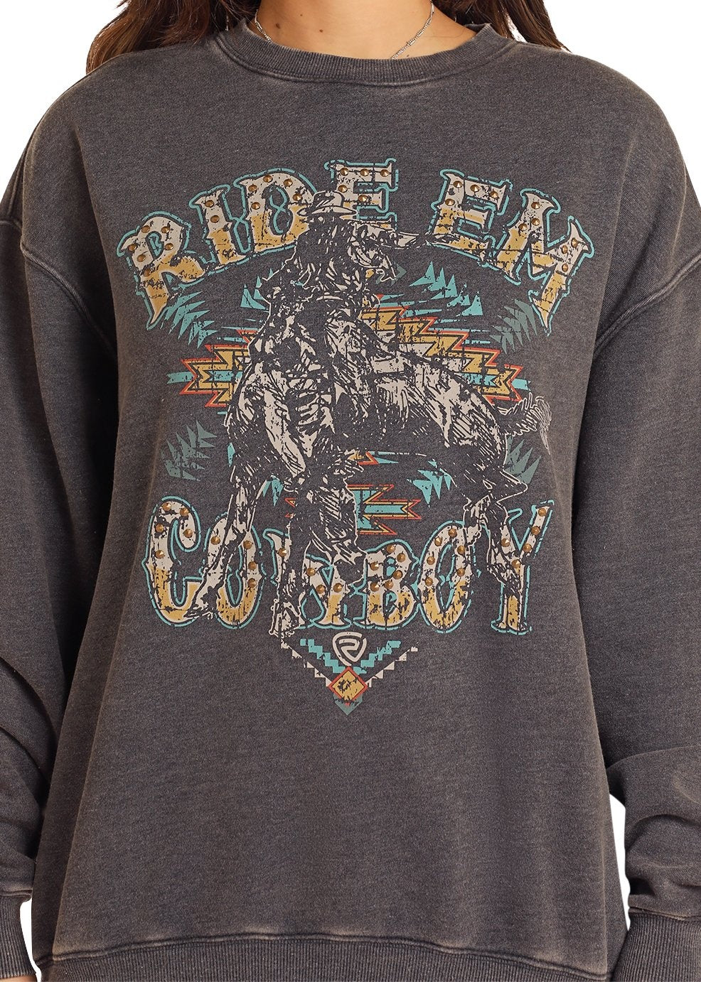 Rock & Roll Women's Ride Em' Cowbody Graphic Pullover