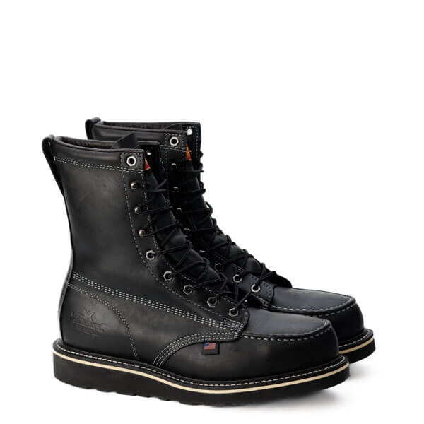Thorogood Men's American Heritage 8" Black Moc Safety Toe Work Boot