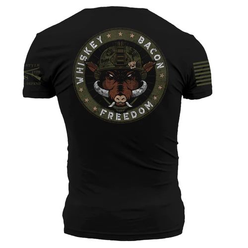 Grunt Men's Whiskey.Bacon.Freedom. T-Shirt
