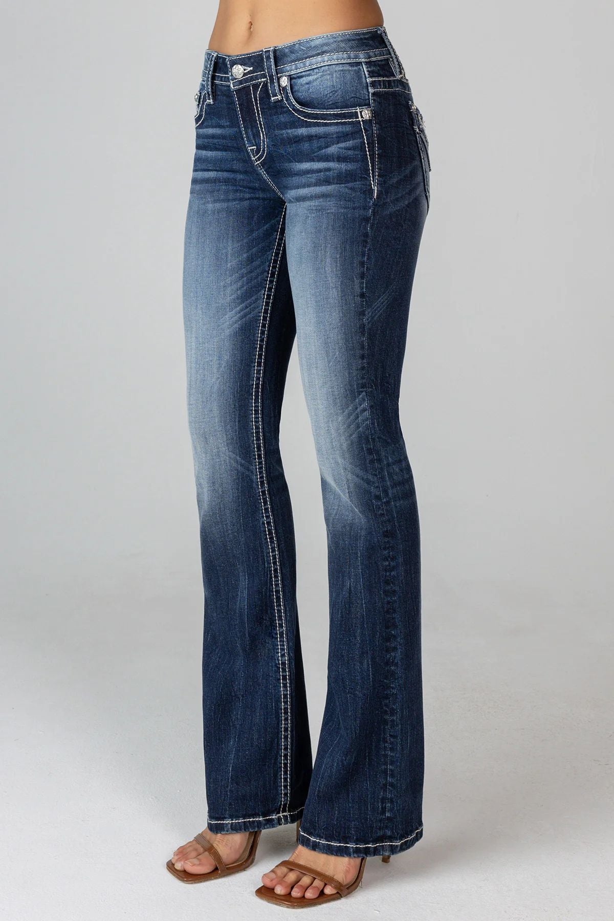 Miss Me Women's Detail Bootcut Jeans