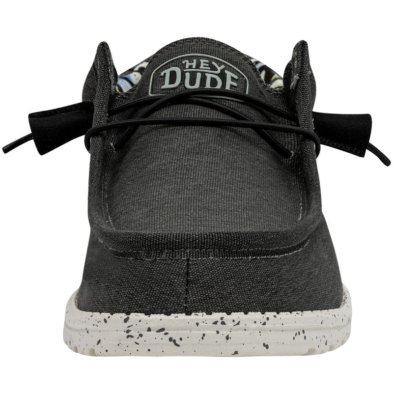 Hey Dude Men's Wally Canvas Stretch Black