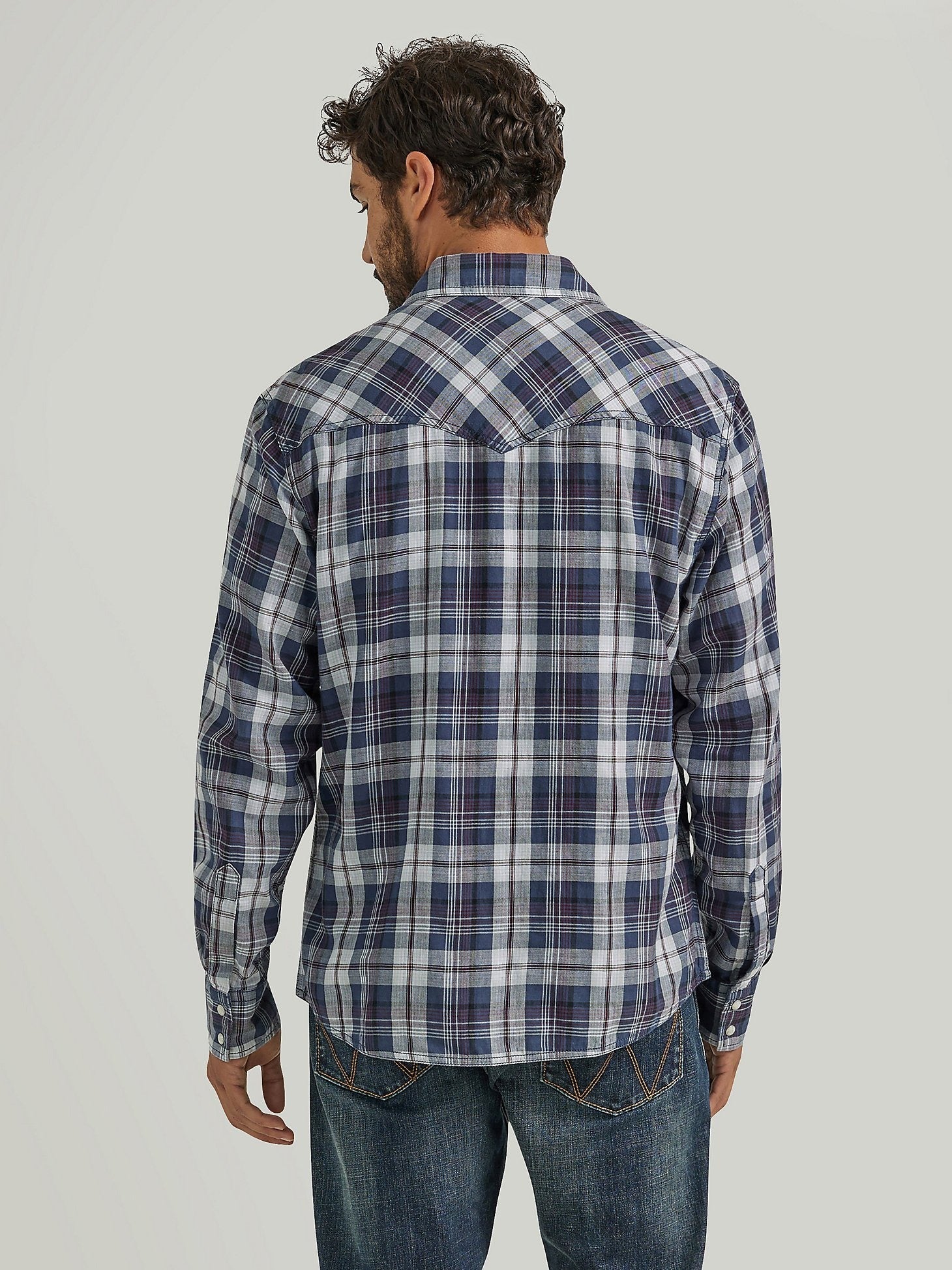 Wrangler Men's Retro Premium Long Sleeve Western Snap Plaid Shirt