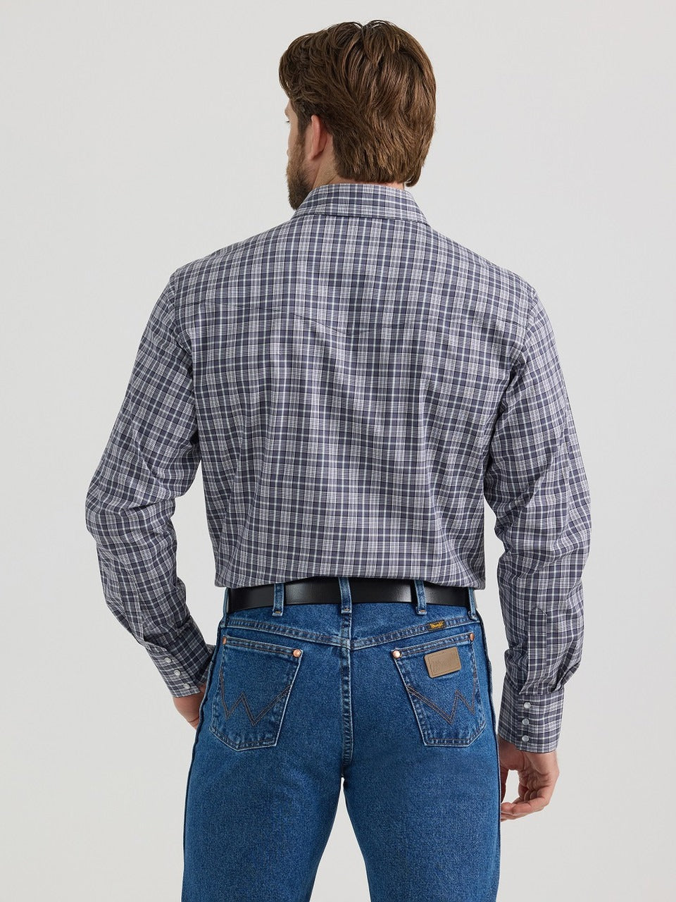 Wrangler Men's Wrinkle Resist Snap Plaid Shirt