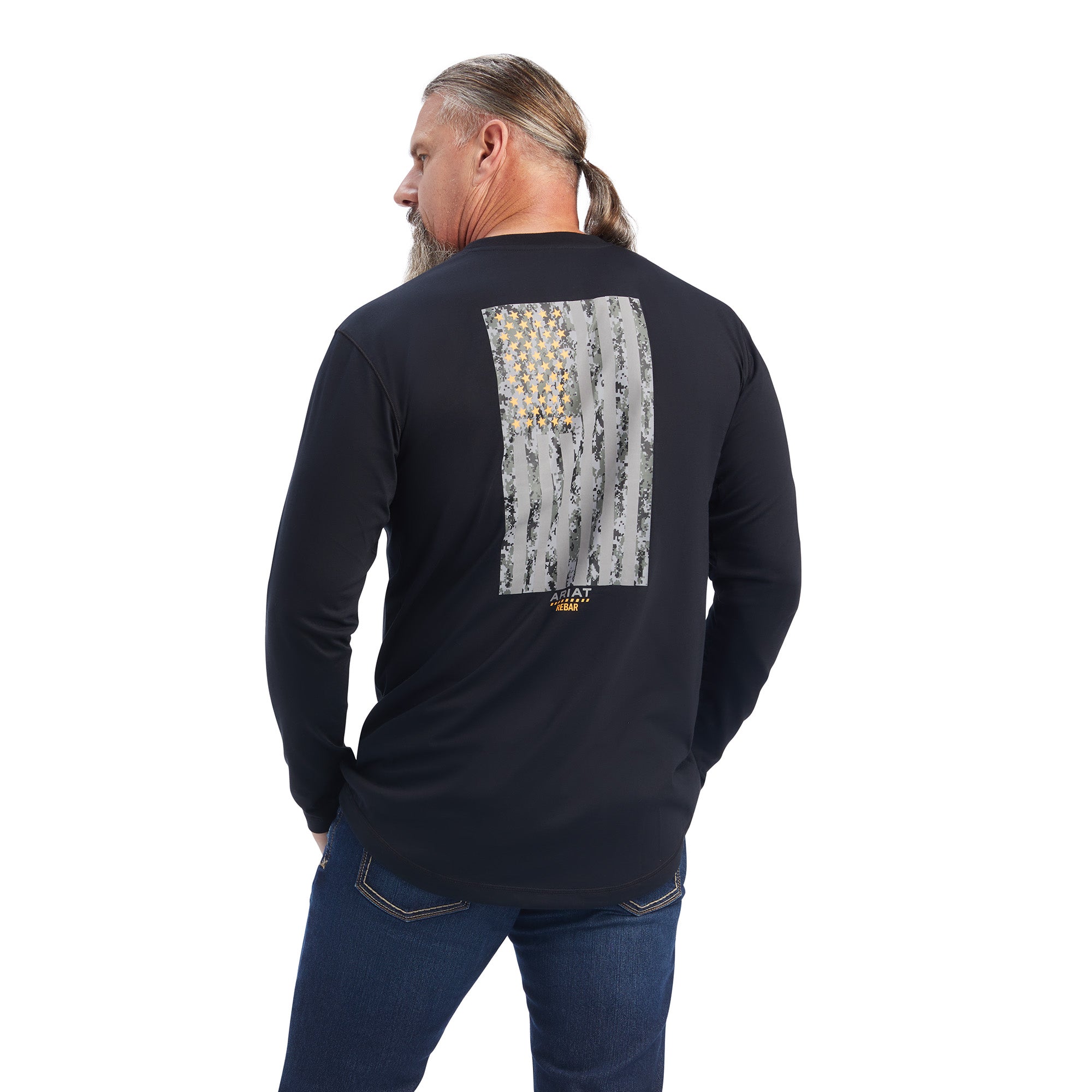 Ariat Men's Rebar Workman Reflective Flag Graphic T-Shirt