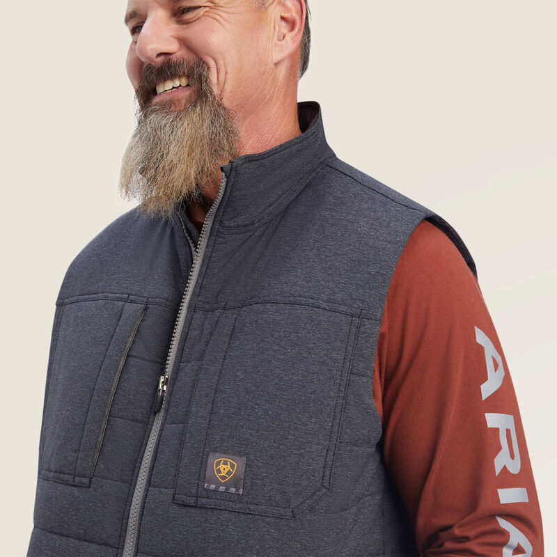 Ariat Men's Rebar Valiant Stretch Canvas Water Resistant Insulated Vest