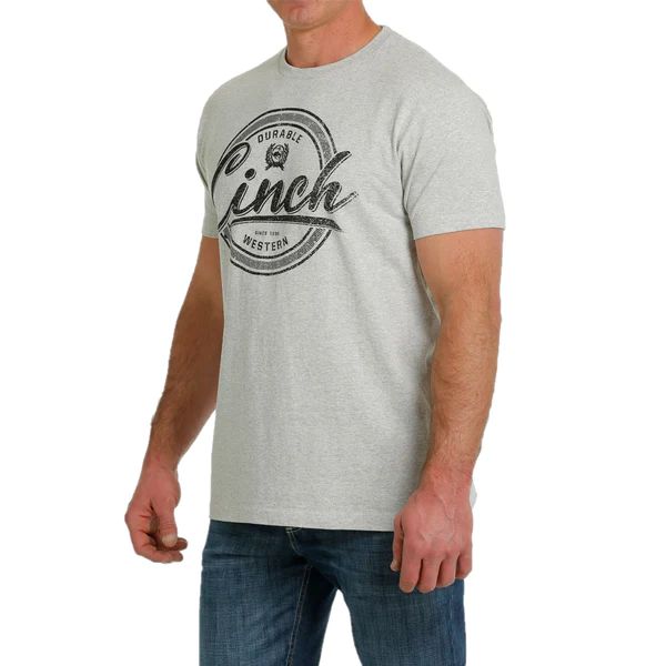 Cinch Men's Heather Grey Logo T-Shirt