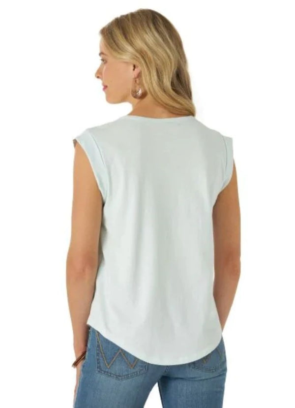 Wrangler Women's Retro Longhorn Graphic Cuffed Sleeve Tank
