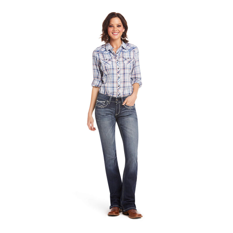 Ariat Women's R.E.A.L. Mid Rise Stretch Entwined Boot Cut Jean