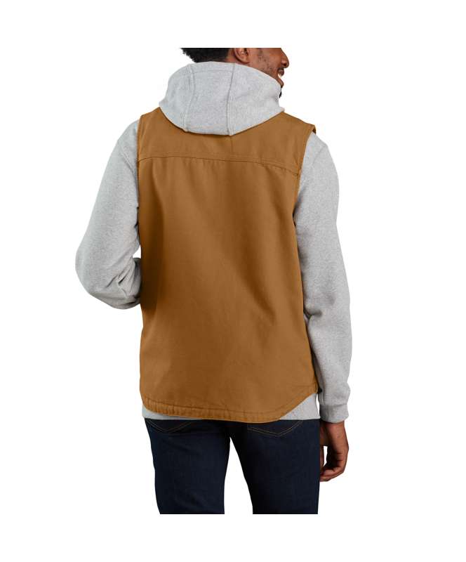 Carhartt Men's Loose Fit Washed Duck Sherpa-Lined Mock-Neck Vest BIG & TALL