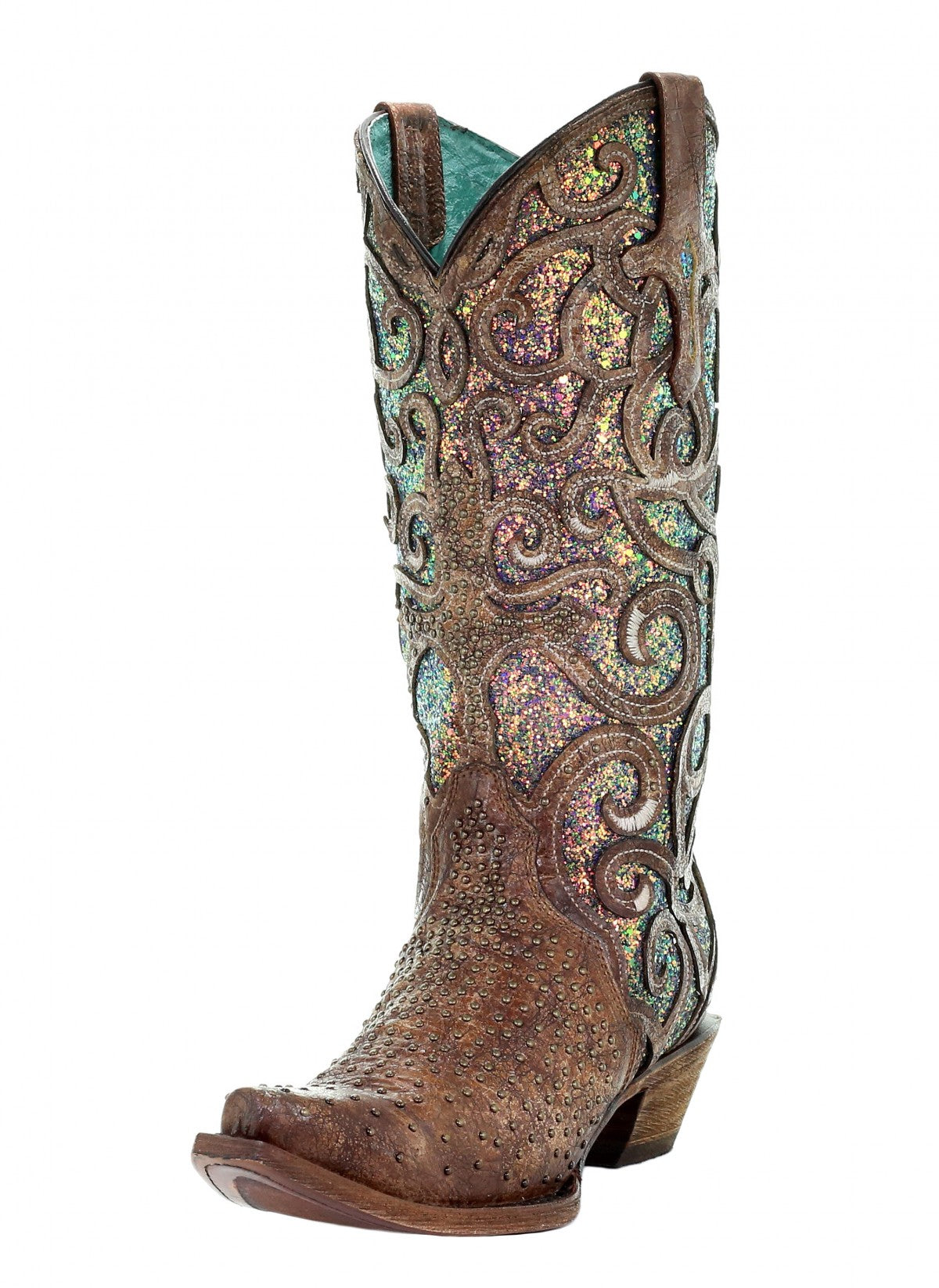 Corral Women's Cognac Glitter Inlay Western Boots