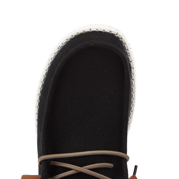 Hey Dude Men's Wally Craft Linen Black Shoes