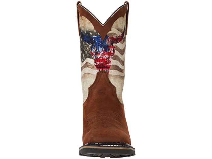 Roper Men's Americana Patriot Skull Flag Square Toe Boot