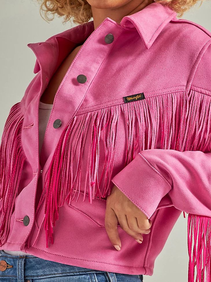 Wrangler Women's Retro Crop Fringe Jacket