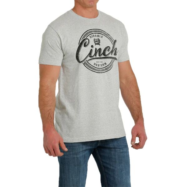Cinch Men's Heather Grey Logo T-Shirt