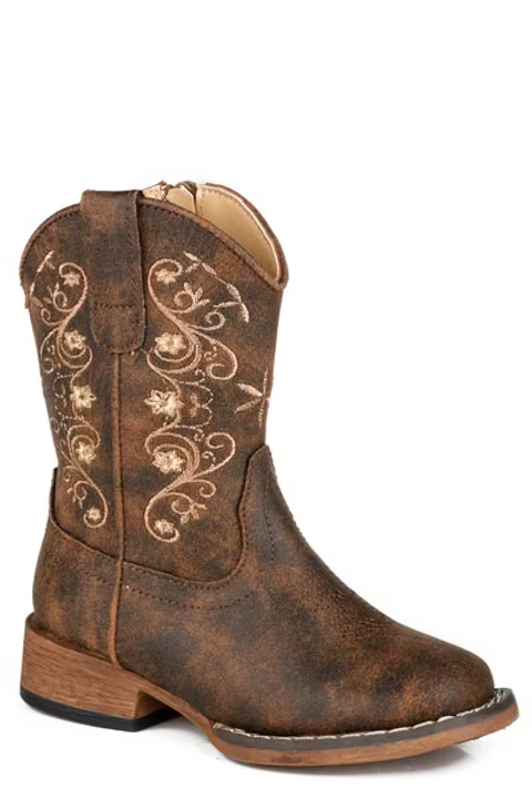 Roper Toddler's Brown Square Toe Bailey Boots