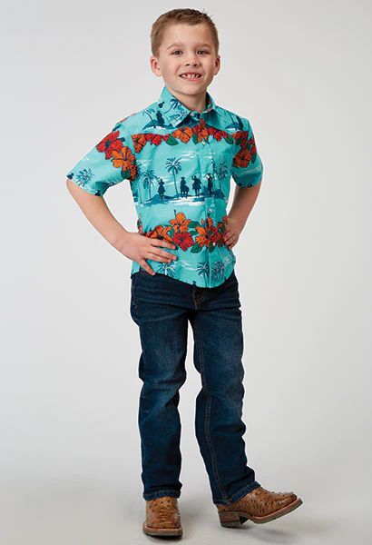 Roper Boys Snap Front Hawaiian Shirt
