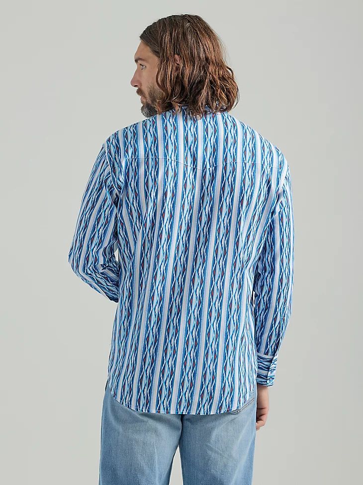 Wrangler Men's Checotah Long Sleeve Western Snap Printed Shirt