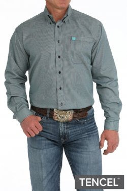 Cinch Men's Tencel Striped Button-Down Western Shirt