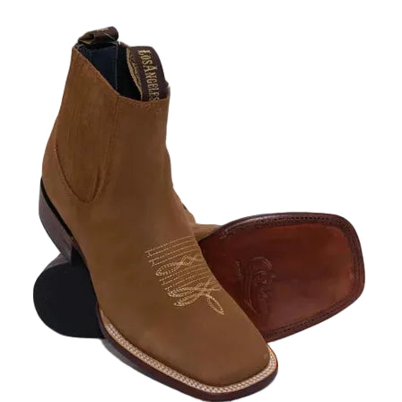Los Angeles Nobuck Square Toe Leather Boot