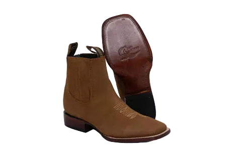 Los Angeles Nobuck Square Toe Leather Boot