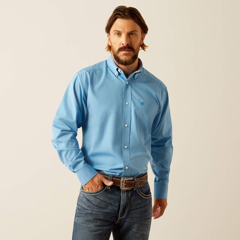Ariat Men's Wrinkle Free Solid Classic Fit Shirt BIG & TALL