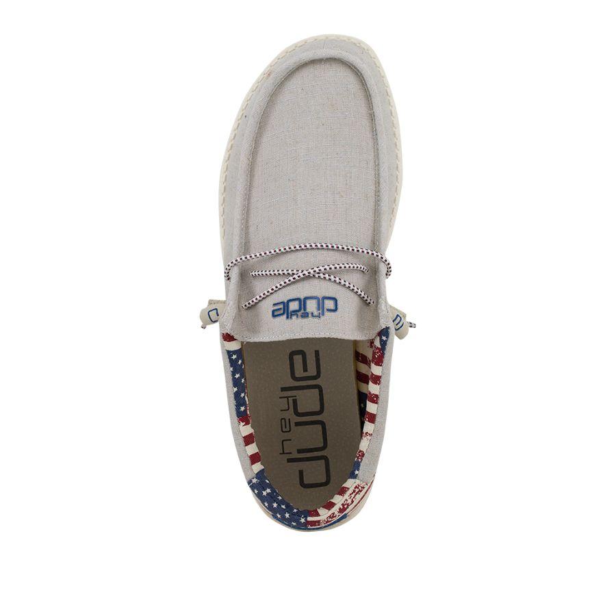 Hey Dude Men's Wally Off White Patriotic